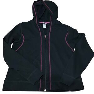 Champion‎ Womens Black Full Zip Hoodie Long Sleeve Athletic Jacket Size S